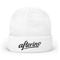 Afterino Knit Beanie (Embroidery) White