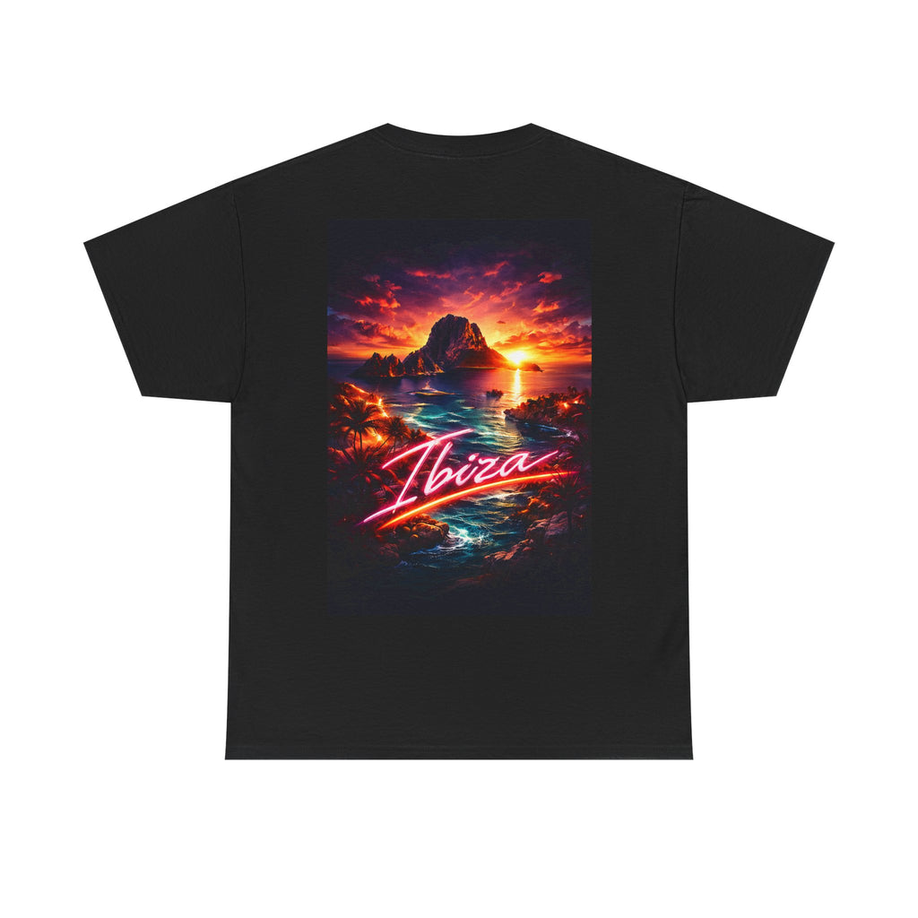 Ibiza Neon Sunset T-Shirt — Retro Cityscape Tee