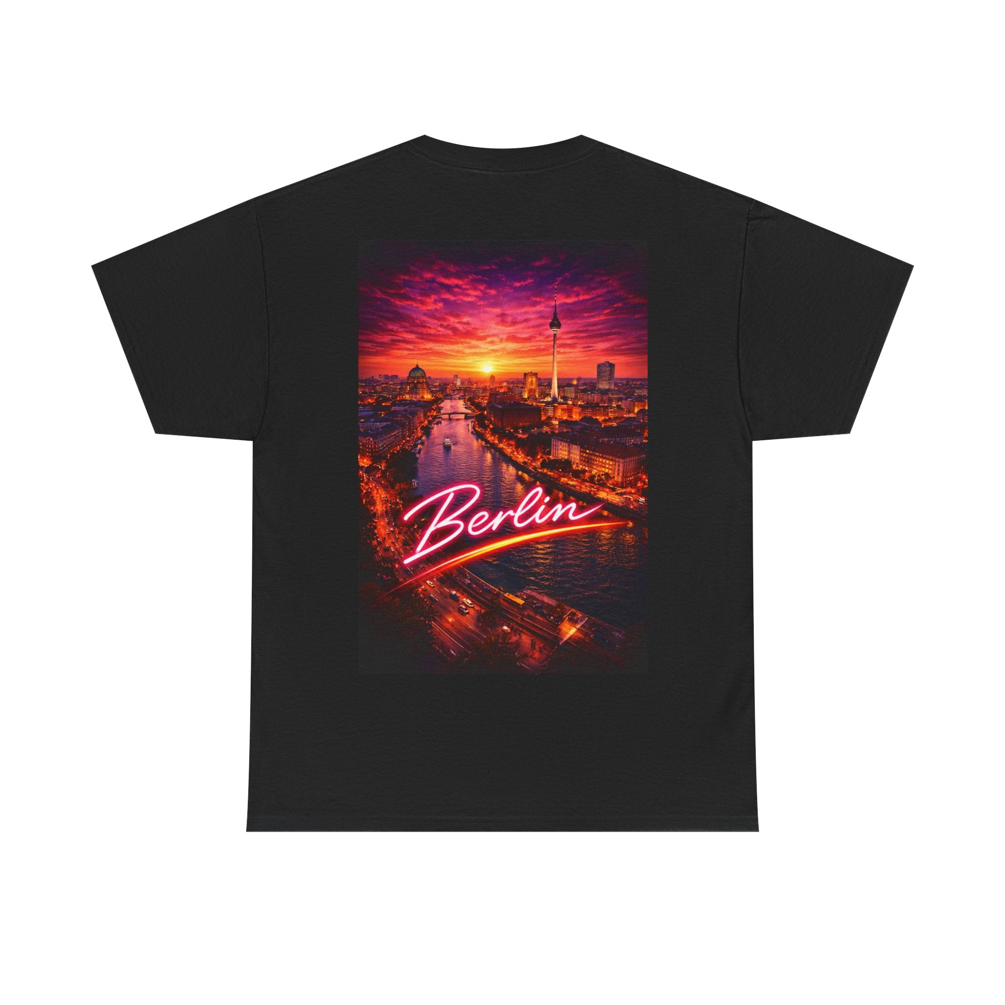 Berlin Neon Sunset T-Shirt — Retro Cityscape Tee