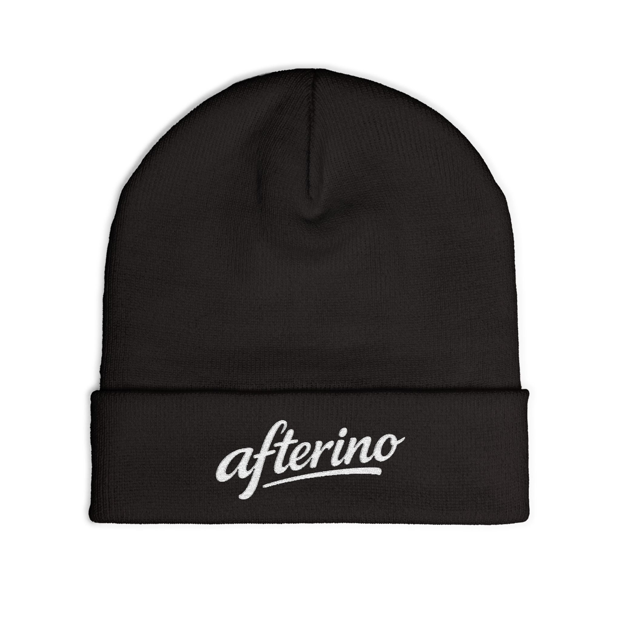 Afterino Knit Beanie (Embroidery) Black