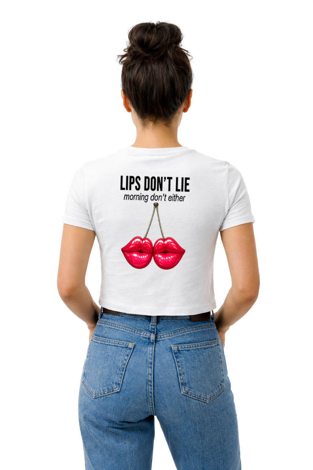 Lips Don't Lie Crop Top with Cherry Lips