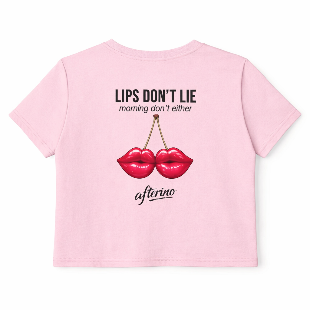 Lips Don't Lie Crop Top with Cherry Lips