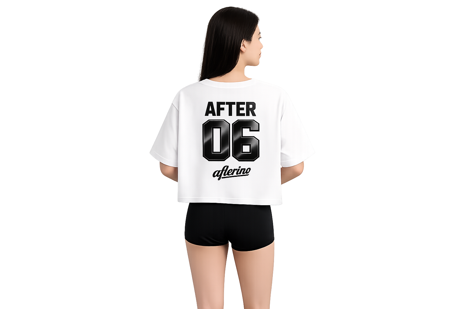After 06 Cropped Tee — Women's Boxy White Graphic Shirt
