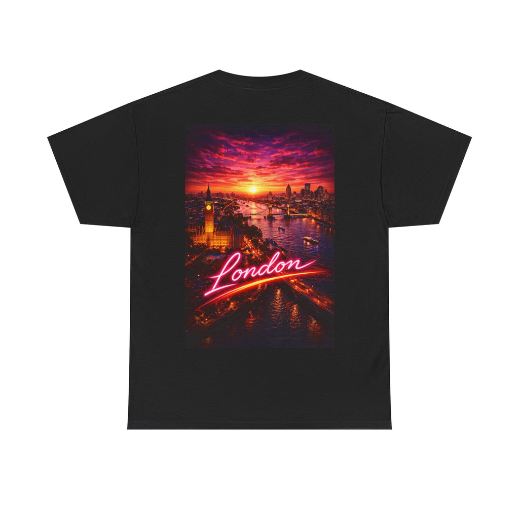 London Neon Sunset T-Shirt — Retro Cityscape Tee