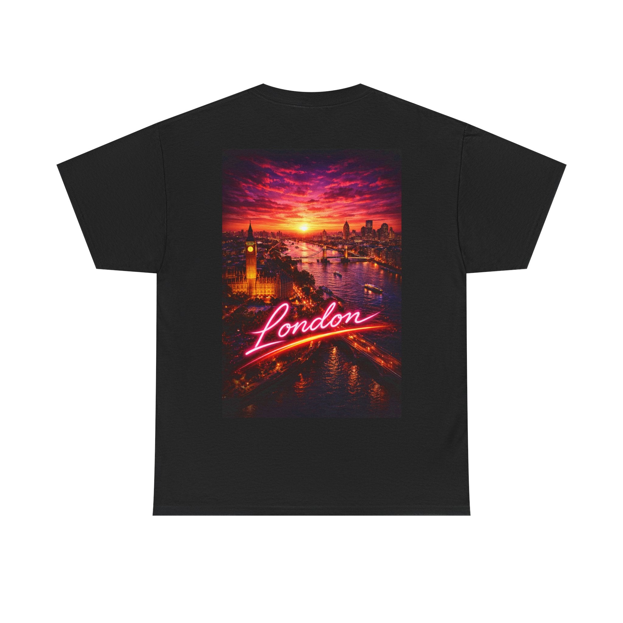 London Neon Sunset T-Shirt — Retro Cityscape Tee