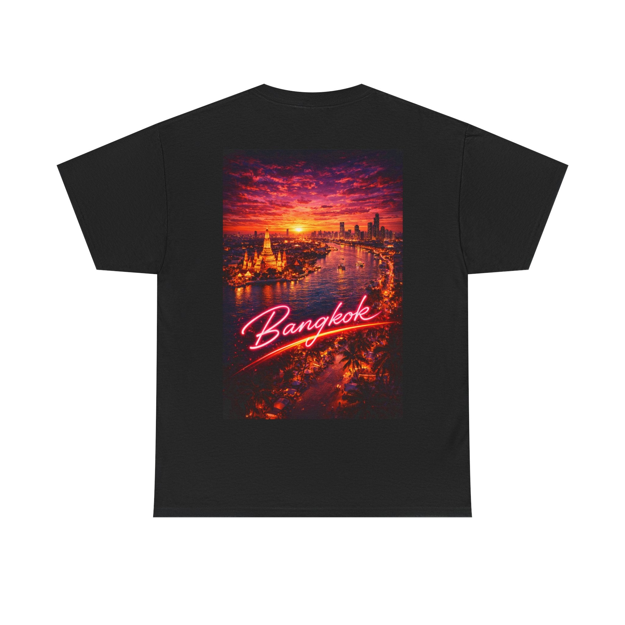 Bangkok Neon Sunset T-Shirt — Retro Cityscape Tee
