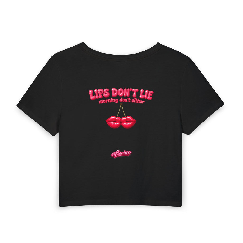 Lips Don't Lie Crop Top with Cherry Lips