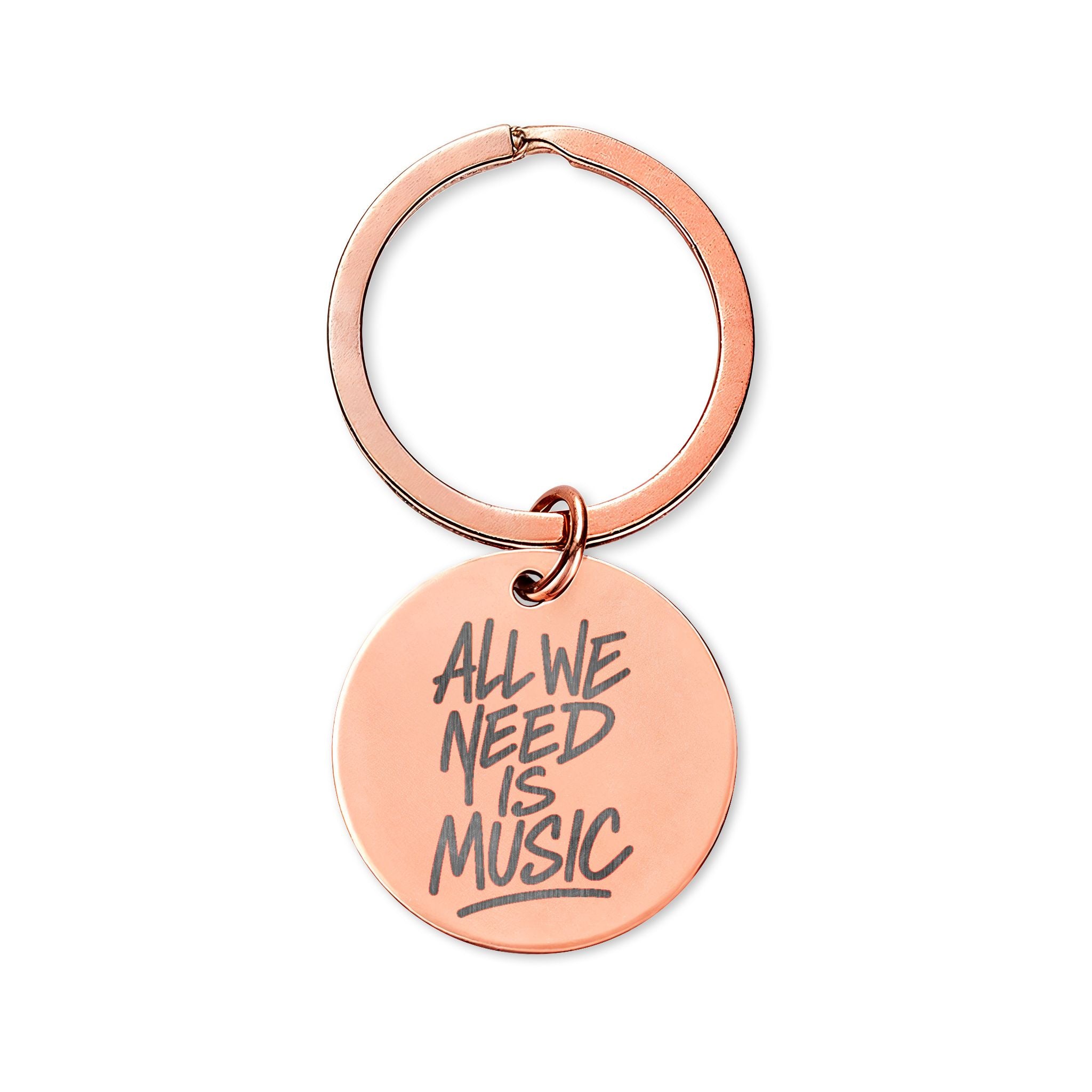 All We Need Is Music Round Keychain