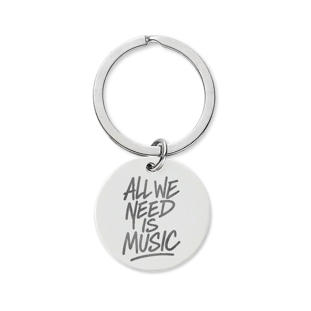 All We Need Is Music Round Keychain