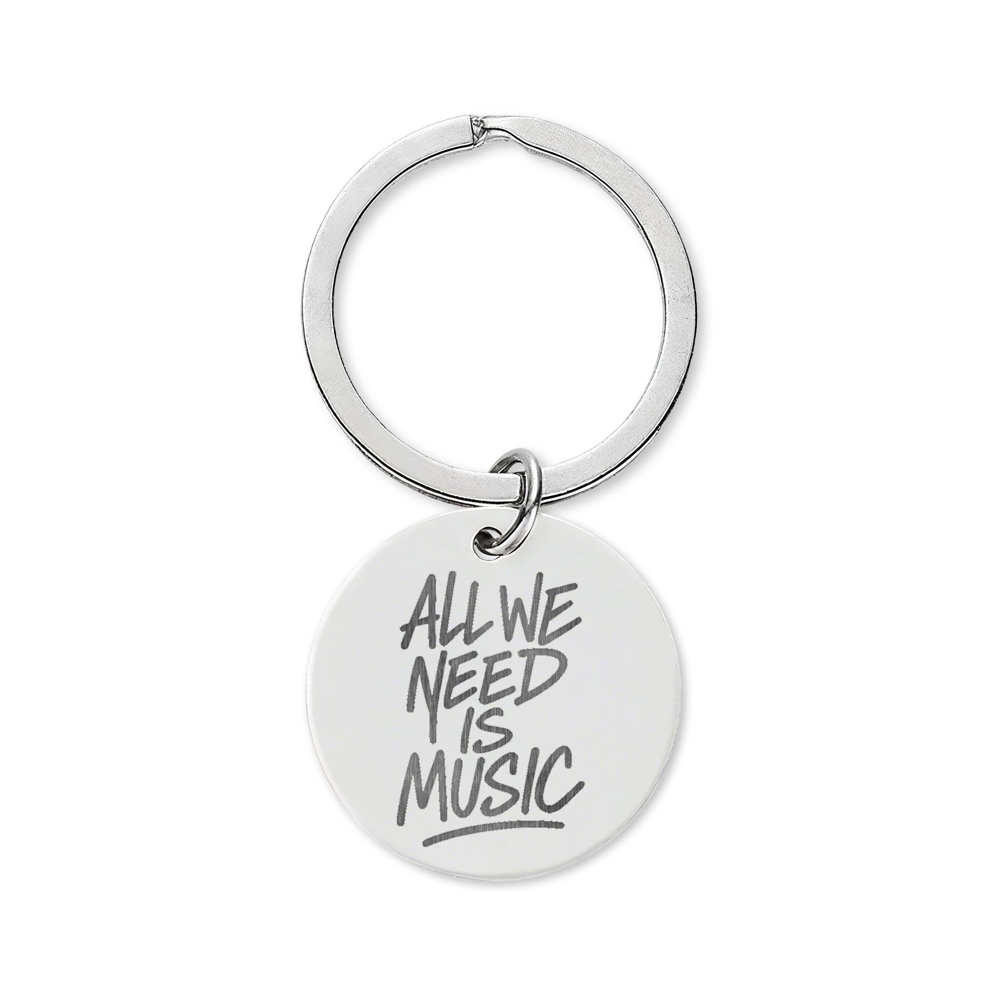 All We Need Is Music Round Keychain